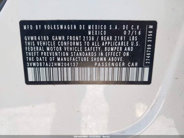 2017 VOLKSWAGEN JETTA 3VWDB7AJ2HM204137 Photo 8