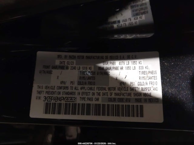 2023 MAZDA MAZDA3 3MZBPABM4PM363531 Photo 8