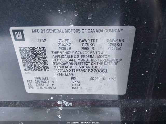 2GNAXREV6J6270861 Chevrolet EQUINOX LS