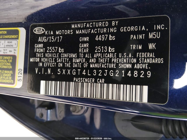 5XXGT4L32JG214829 KIA Optima Lx