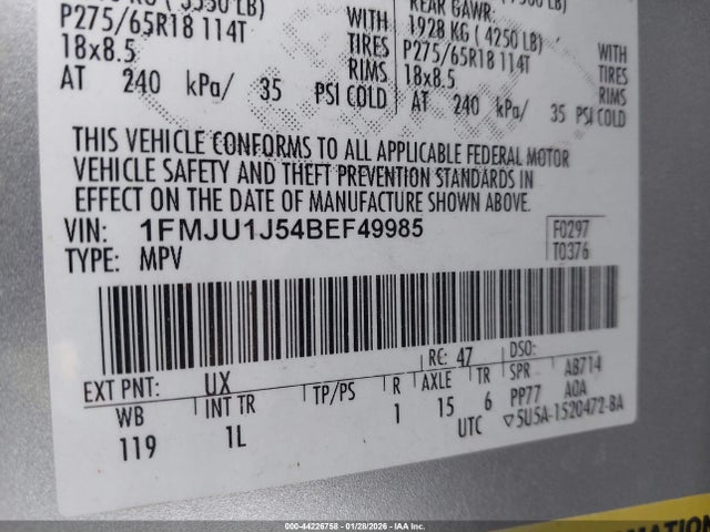 2011 FORD EXPEDITION 1FMJU1J54BEF49985 Photo 8