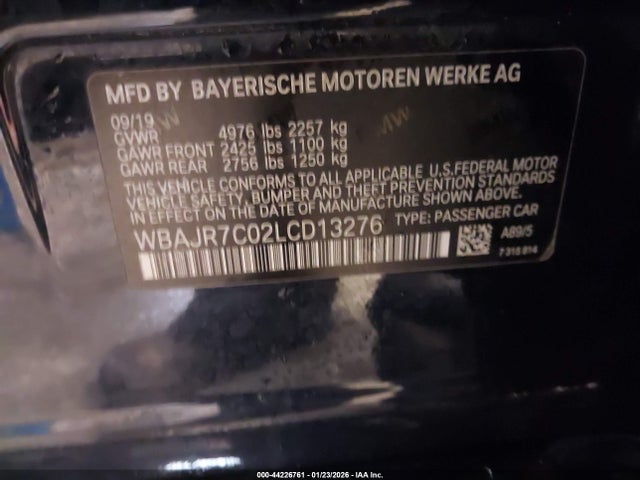Aukcja sprzedaży 2020 Bmw 530i Xdrive, vin: WBAJR7C02LCD13276, numer aukcji: 44226761