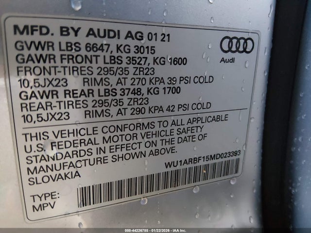 2021 AUDI RS Q8 WU1ARBF15MD023393 Photo 8