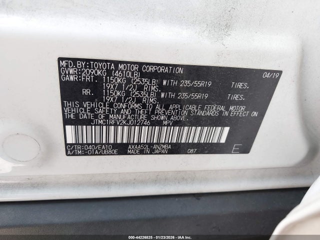 Toyota Rav4 Xle Premium 2019 JTMC1RFV2KJ012746 Image 9