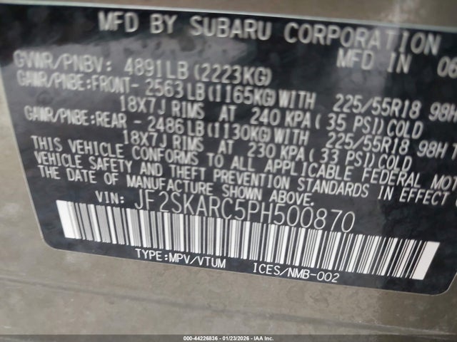 Subaru Forester Touring 2023 JF2SKARC5PH500870 Image 9