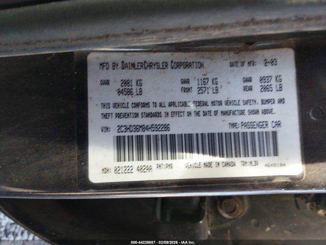 Aukcja sprzedaży 2004 Chrysler Concorde Lxi, vin: 2C3HD36M84H592286, numer aukcji: 44226887