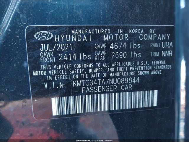KMTG34TA7NU089844 Genesis G70 2.0t Rwd