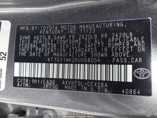 2024 TOYOTA CAMRY HYBRID 4T1G31AK2RU068054 Photo 8