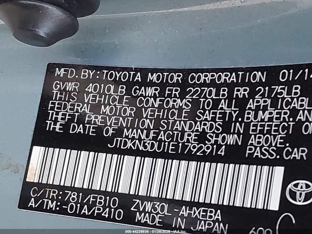 Toyota Prius Three 2014 JTDKN3DU1E1792914 Image 9