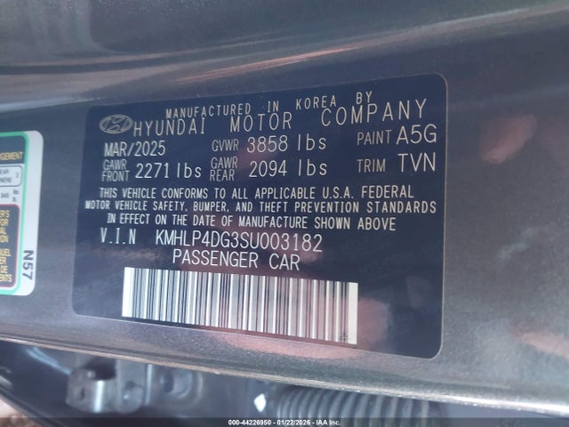 KMHLP4DG3SU003182 Hyundai Elantra Limited