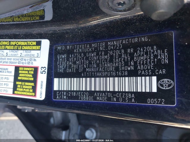 2023 TOYOTA CAMRY 4T1T11AK9PU161638 Photo 8