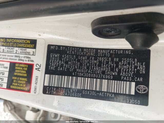 2011 TOYOTA AVALON 4T1BK3DBXBU376969 Photo 8