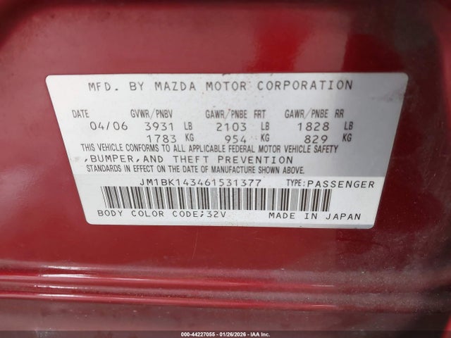 2006 MAZDA MAZDA3 JM1BK143461531377 Photo 8