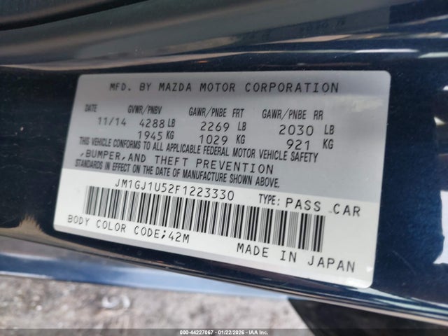 JM1GJ1U52F1223330 Mazda Mazda6 I Sport