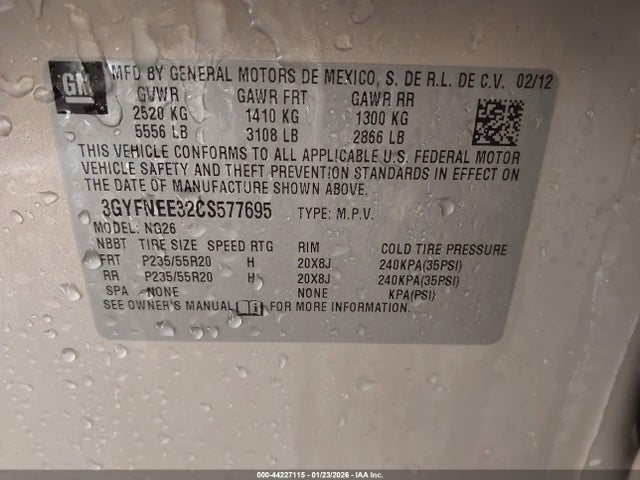 2012 CADILLAC SRX 3GYFNEE32CS577695 Photo 8