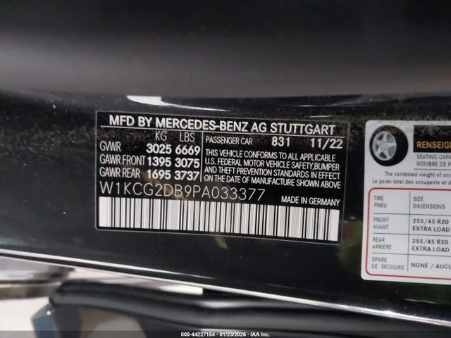 W1KCG2DB9PA033377 Mercedes-Benz Eqs Sedan