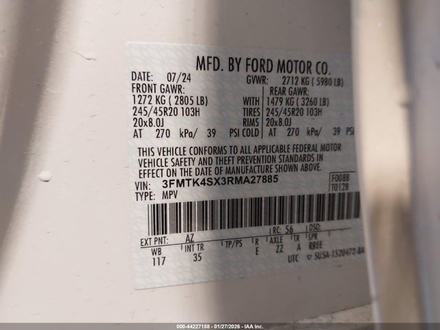 3FMTK4SX3RMA27885 Ford Mustang Mach-e Gt