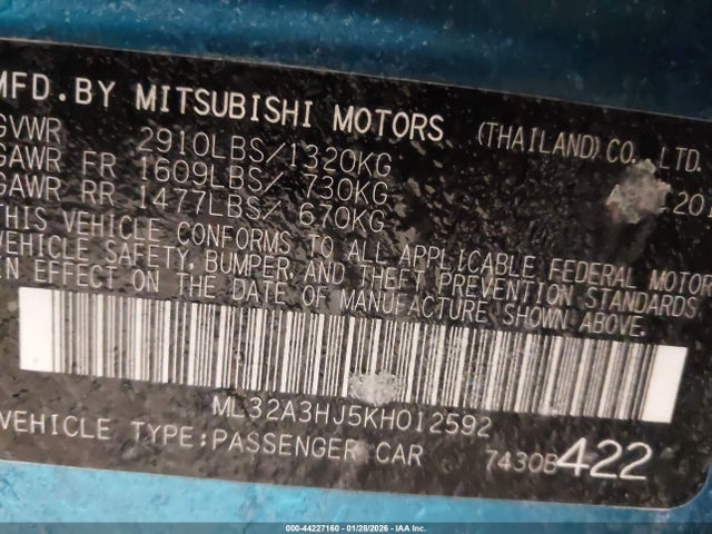 2019 MITSUBISHI MIRAGE ML32A3HJ5KH012592 Photo 8
