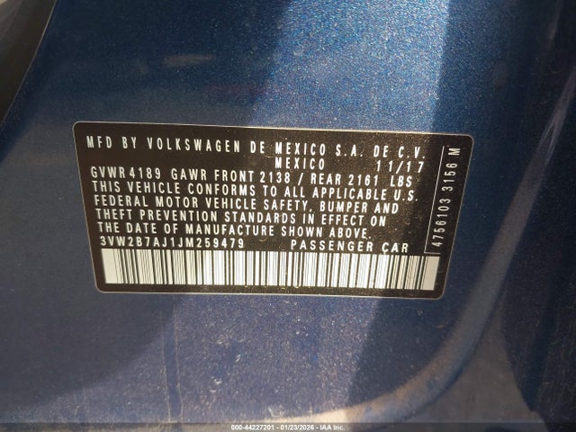 Volkswagen Jetta 1.4t S 2018 3VW2B7AJ1JM259479 Image 9