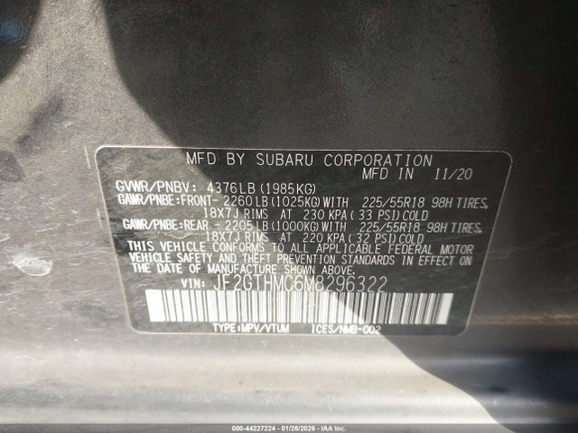 JF2GTHMC6M8296322 Subaru Crosstrek Limited
