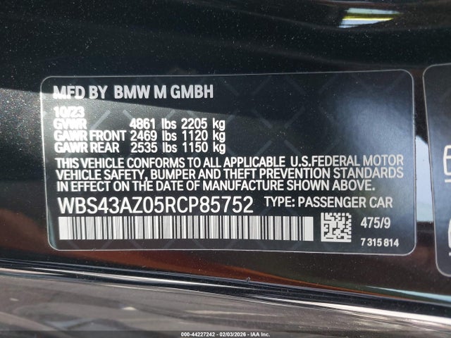 2024 BMW M4 WBS43AZ05RCP85752 Photo 8