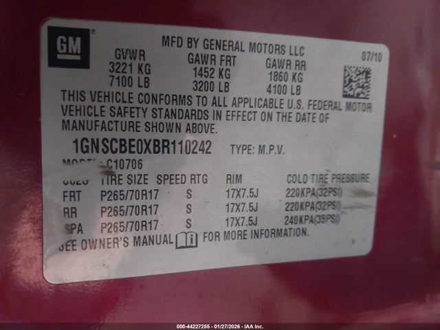 2011 CHEVROLET TAHOE 1GNSCBE0XBR110242 Photo 8