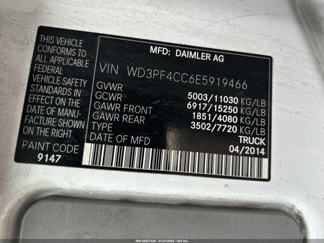 WD3PF4CC6E5919466 Mercedes-Benz Sprinter 3500 High Roof
