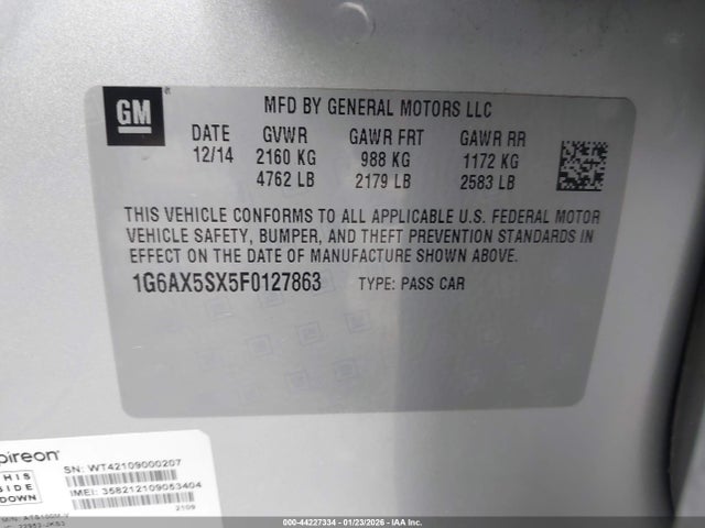 2015 CADILLAC CTS 1G6AX5SX5F0127863 Photo 8