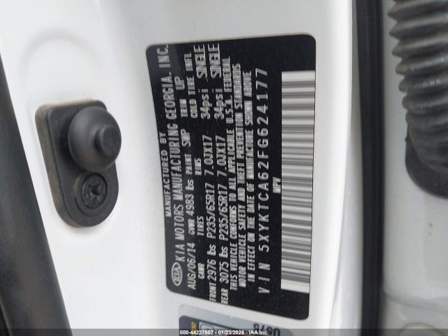 Продаж на аукціоні авто 2015 Kia Sorento Lx, vin: 5XYKTCA62FG624177, номер лоту: 44227507