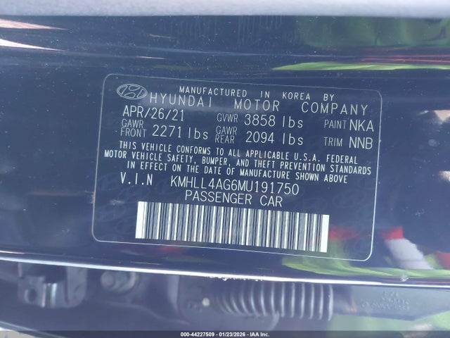 KMHLL4AG6MU191750 Hyundai ELANTRA SE