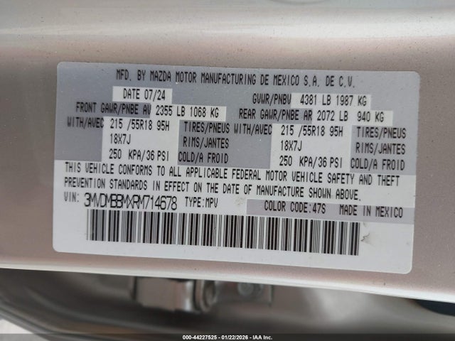 Продаж на аукціоні авто 2024 Mazda Cx-30 2.5 S Select Sport, vin: 3MVDMBBMXRM714678, номер лоту: 44227525