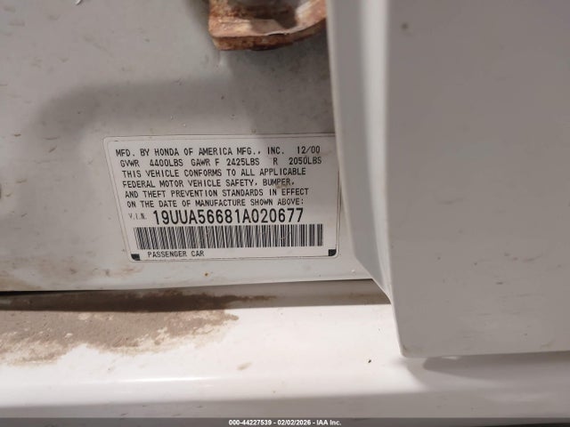 2001 ACURA TL 19UUA56681A020677 Photo 8