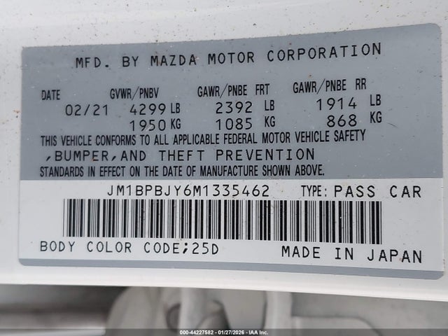 JM1BPBJY6M1335462 Mazda Mazda3 2.5 Turbo