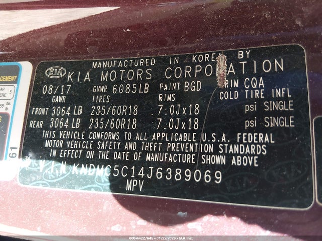 KIA Sedona Sx 2018 KNDMC5C14J6389069 Image 9