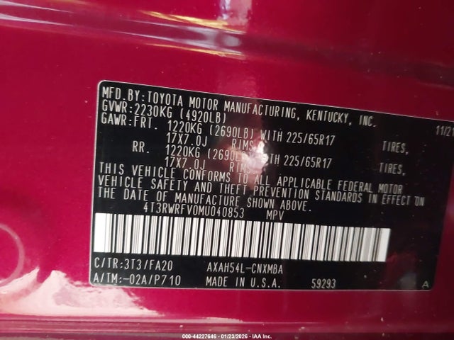 2021 TOYOTA RAV4 HYBRID 4T3RWRFV0MU040853 Photo 8