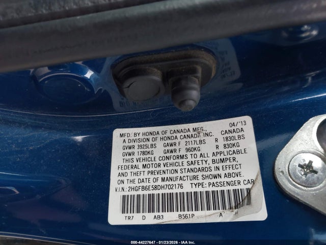 2013 Honda Civic Si მანქანა იყიდება აუქციონზე, vin: 2HGFB6E58DH702176, აუქციონის ნომერი: 44227647