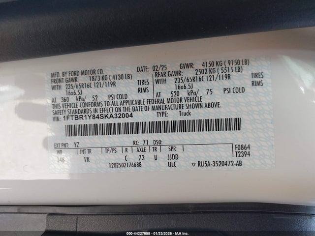 1FTBR1Y84SKA32004 Ford Transit-250