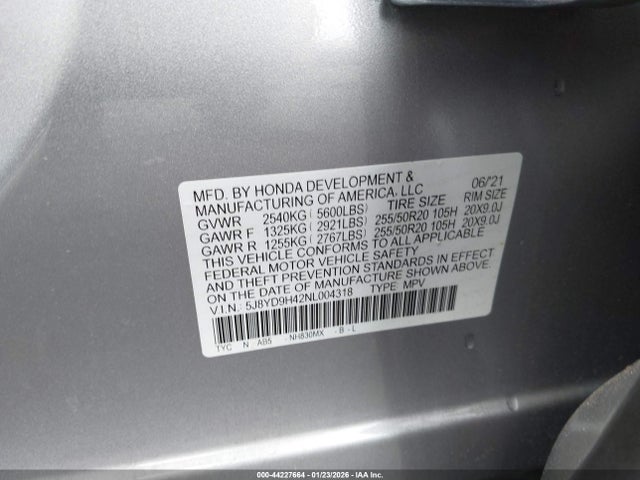 5J8YD9H42NL004318 Acura Mdx Technology Package