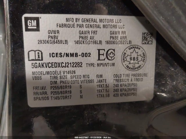 Продаж на аукціоні авто 2012 Buick Enclave Leather, vin: 5GAKVCEDXCJ212282, номер лоту: 44227667