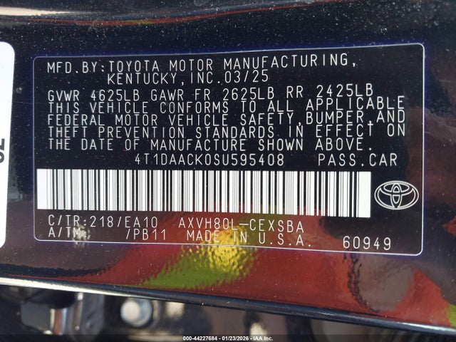 Toyota CAMRY SE 2025 4T1DAACK0SU595408 Image 9