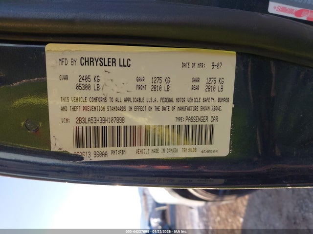 Aukcja sprzedaży 2008 Dodge Charger R/t, vin: 2B3LA53H38H107898, numer aukcji: 44227685