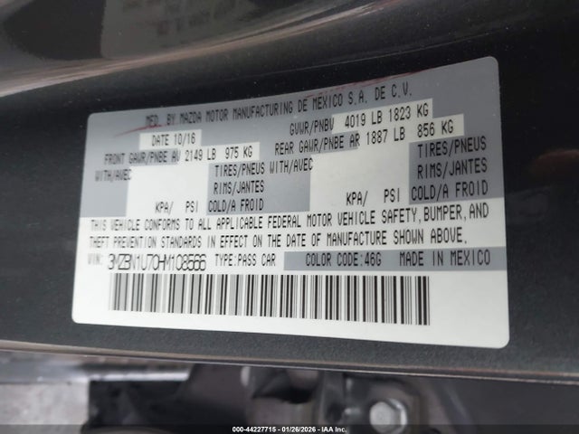 3MZBN1U70HM108566 Mazda Mazda3 Sport