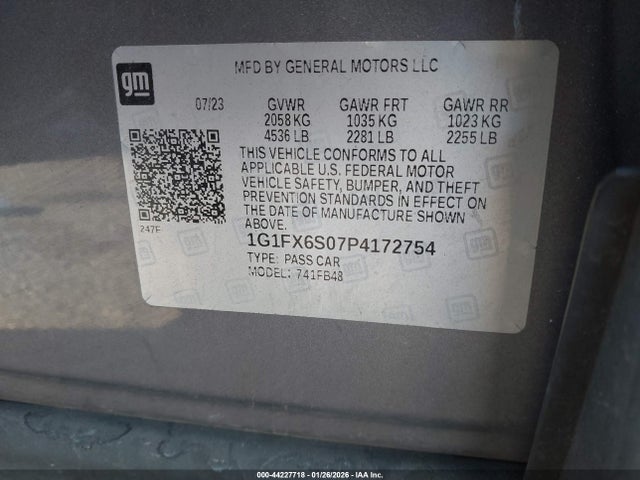 1G1FX6S07P4172754 Chevrolet Bolt Ev Fwd 2lt