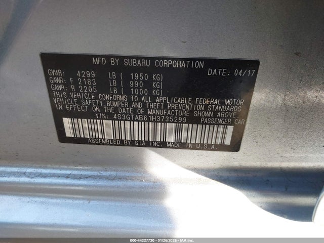 Subaru Impreza 2.0i Premium 2017 4S3GTAB61H3735299 Image 9