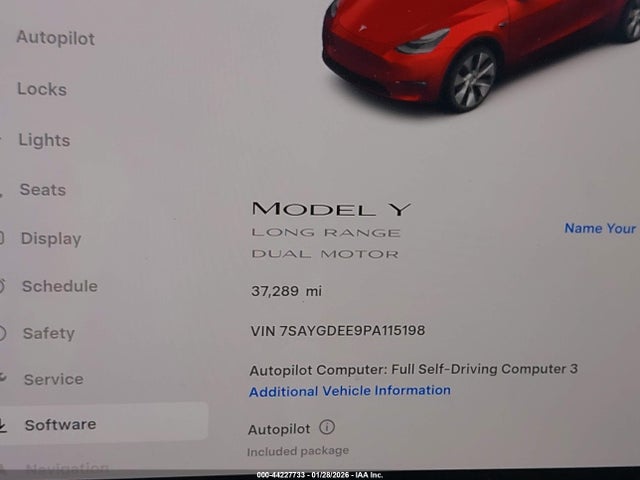 7SAYGDEE9PA115198 Tesla Model Y Awd/long Range Dual Motor All-wheel Drive