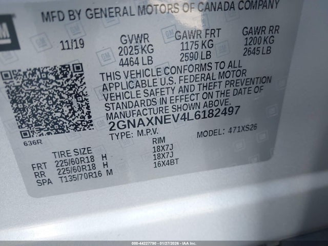 2GNAXNEV4L6182497 Chevrolet Equinox Fwd Premier 1.5l Turbo