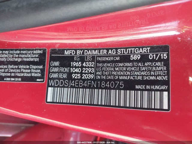 Mercedes-Benz CLA 250 2015 WDDSJ4EB4FN184075 Image 9