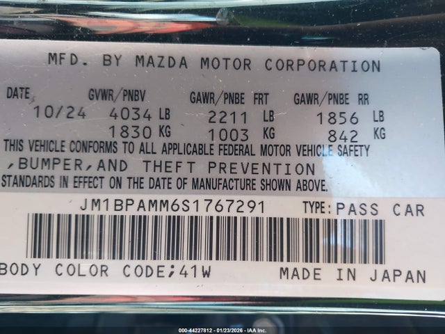 JM1BPAMM6S1767291 Mazda Mazda3 2.5 S Preferred