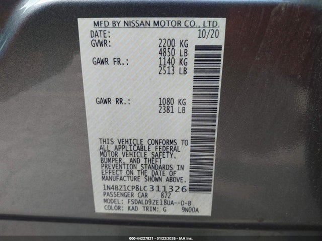 2020 NISSAN LEAF 1N4BZ1CP8LC311326 Photo 8