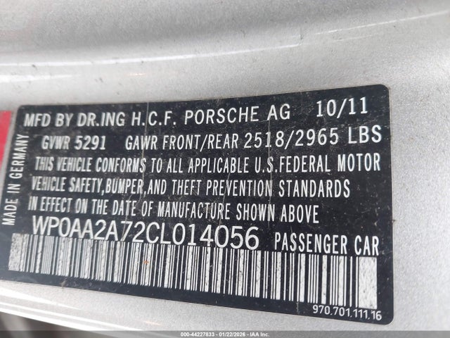 2012 PORSCHE PANAMERA WP0AA2A72CL014056 Photo 8